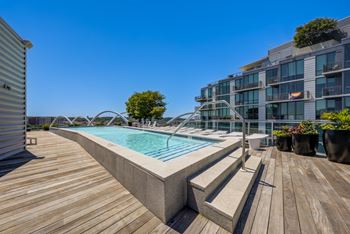 Modern rooftop infinity pool